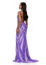 ASHLEYlauren Beaded Halter Dress 12151
