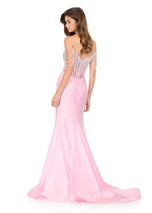 ASHLEYlauren Pearl Off Shoulder Prom Dress 12154