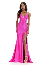 ASHLEYlauren Tight Pearl Open Back Prom Dress 12155