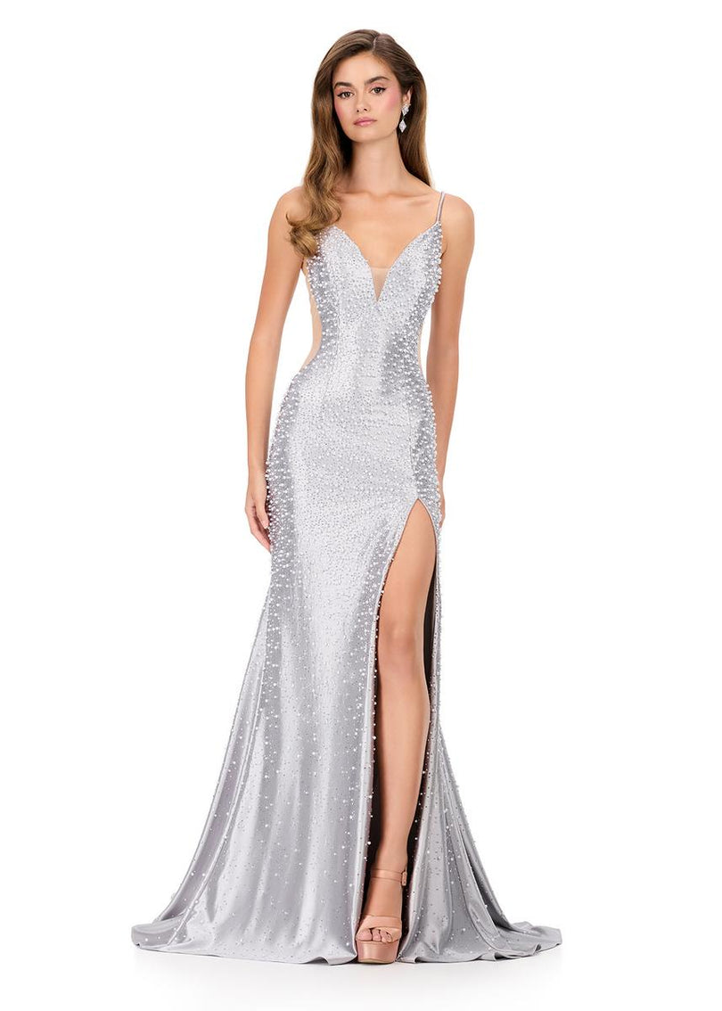 princess polly baby blue dress ASHLEYlauren Tight Pearl Open Back Prom Dress 12155