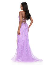 ASHLEYlauren Lace Halter Prom Dress 12156