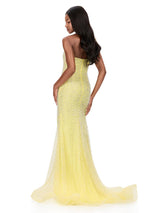 ASHLEYlauren Bow Shoulder Pearl Prom Dress 12157