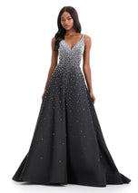 ASHLEYlauren Pearl Ball Gown Prom Dress 12160