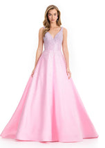 ASHLEYlauren Pearl Ball Gown Prom Dress 12160
