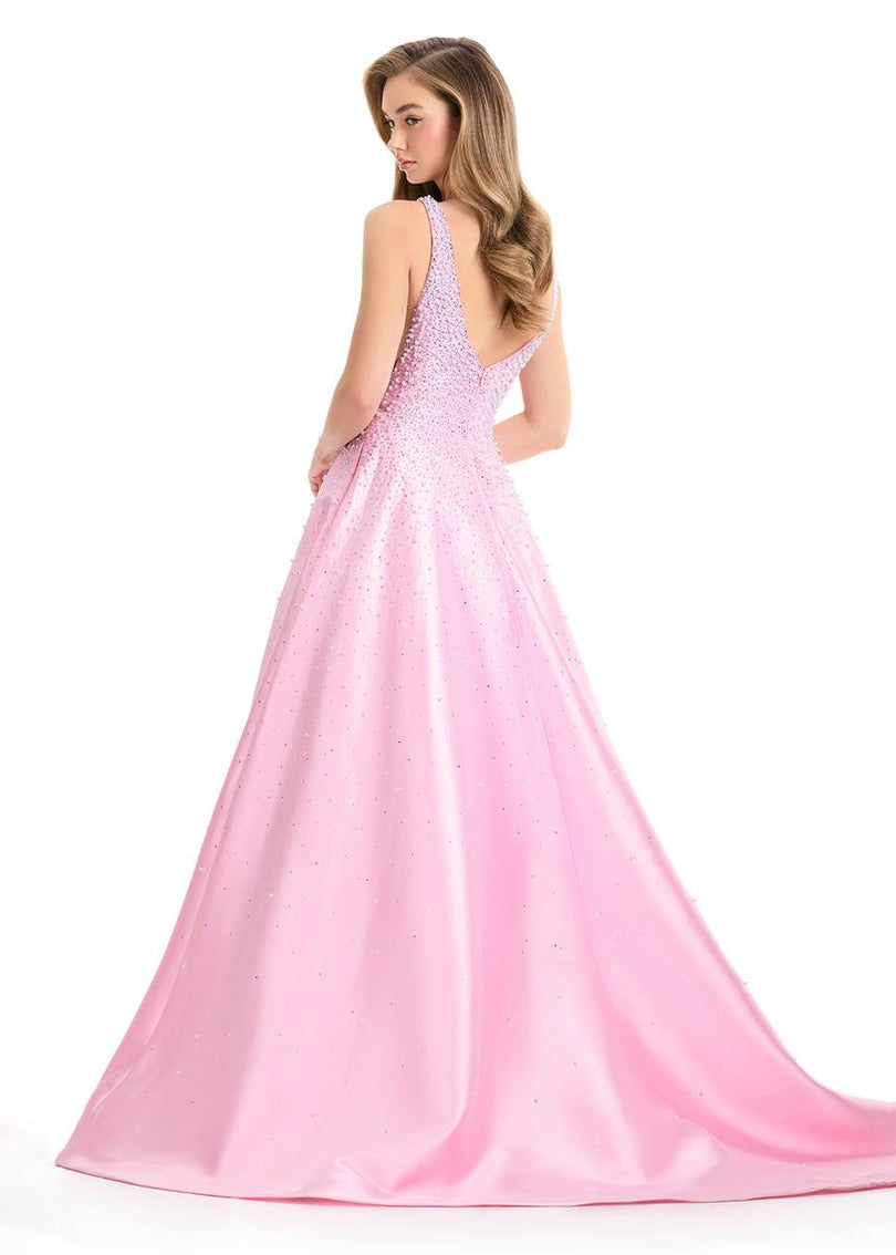 ASHLEYlauren Pearl Ball Gown Prom Dress 12160