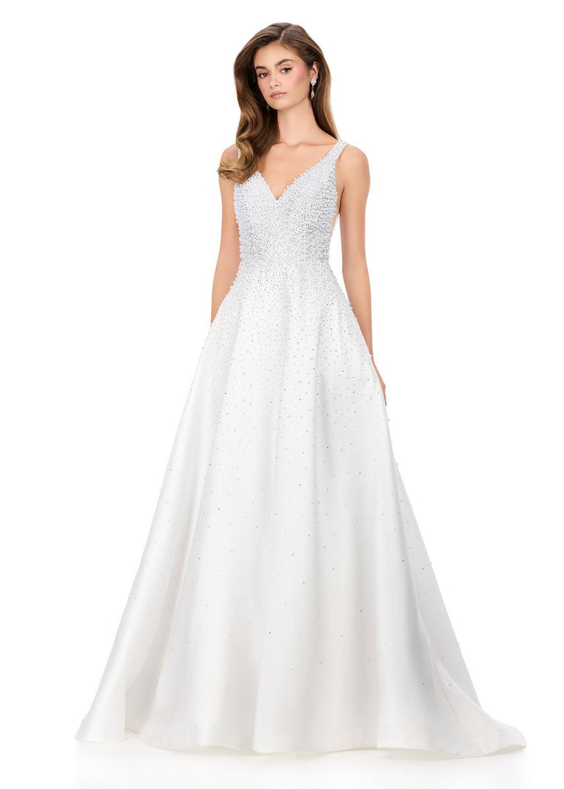 ASHLEYlauren Pearl Ball Gown Prom Dress 12160