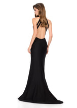 ASHLEYlauren Halter Open Back Prom Dress 12161