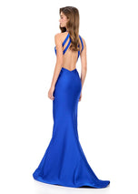 ASHLEYlauren Halter Open Back Prom Dress 12161