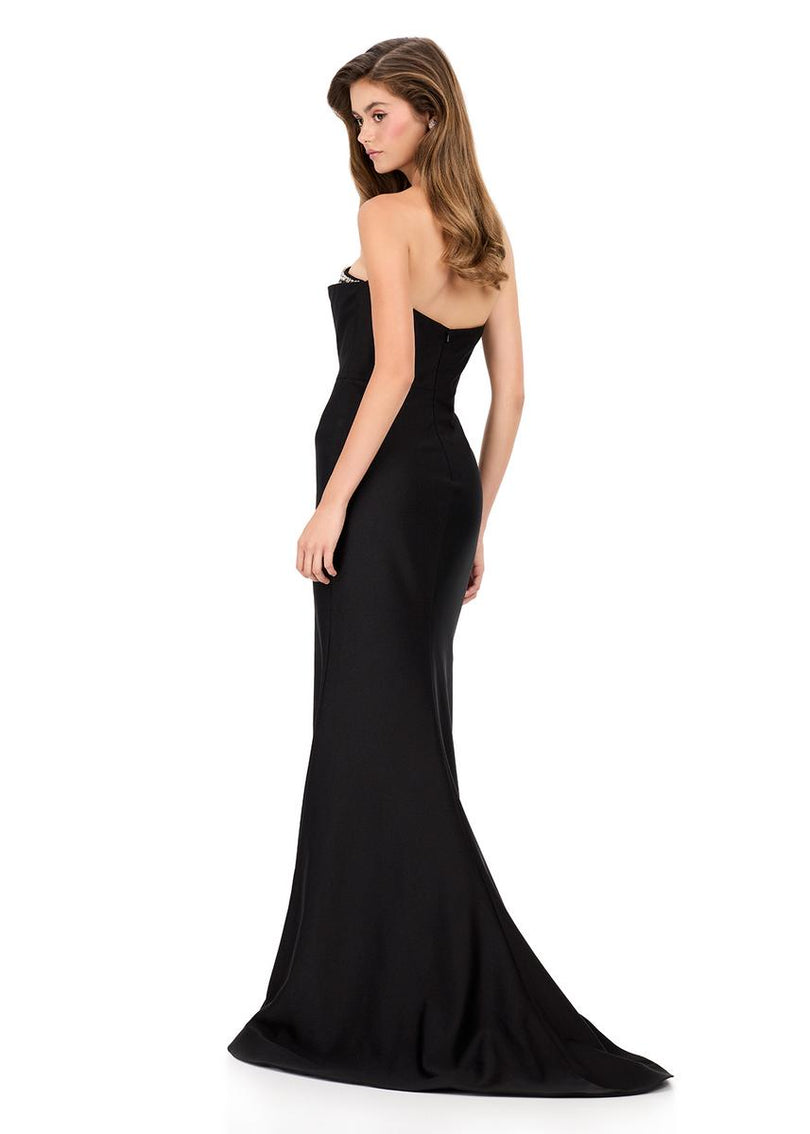 ASHLEYlauren Asymmetrical Bodice Prom Dress 12163