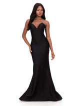 ASHLEYlauren Strapless Jersey Prom Dress 12164