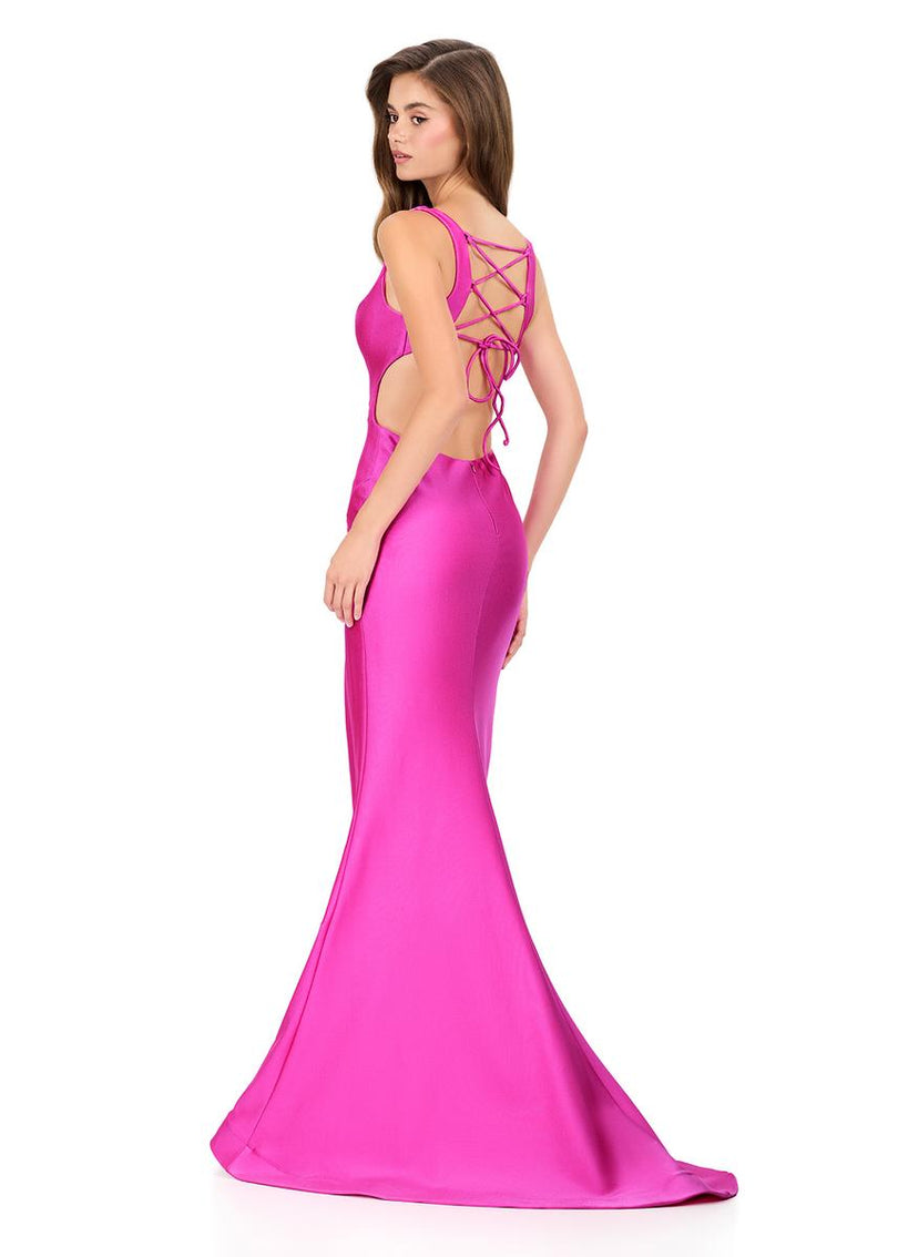 ASHLEYlauren Lace-up Open Back Prom Dress 12165