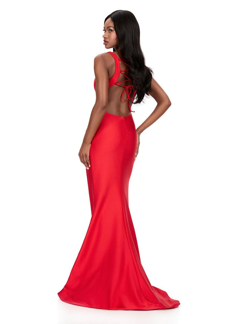 ASHLEYlauren Lace-up Open Back Prom Dress 12165