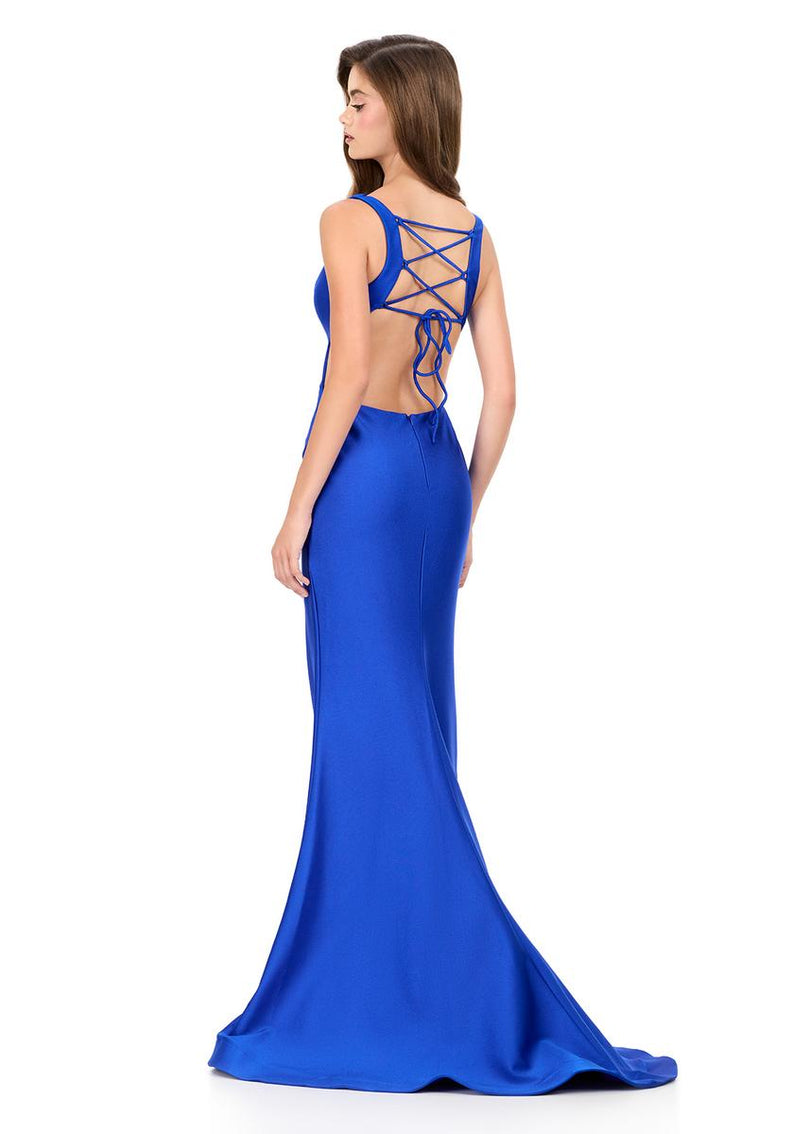 ASHLEYlauren Lace-up Open Back Prom Dress 12165