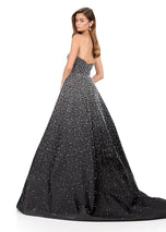 ASHLEYlauren Mikado Strapless Hot Stone Pageant Dress 12167