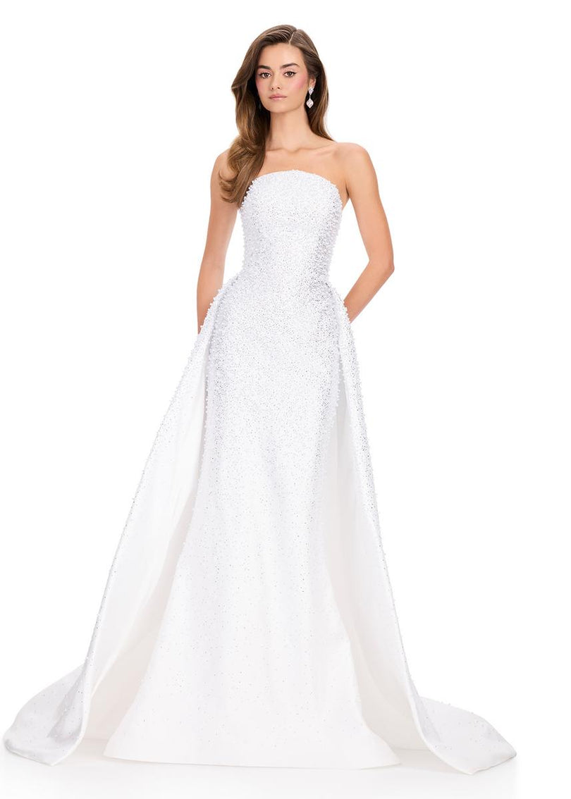 ASHLEYlauren Mikado Strapless Hot Stone Pageant Dress 12167