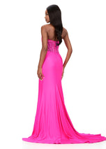 ASHLEYlauren Strapless Lace Corset Prom Dress 12168