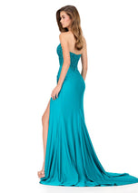 ASHLEYlauren Strapless Lace Corset Prom Dress 12168