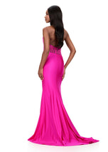 ASHLEYlauren Illusion Corset Halter Prom Dress 12169