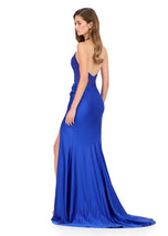 ASHLEYlauren Illusion Corset Halter Prom Dress 12169