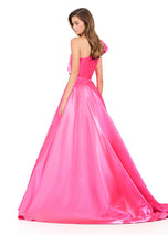 ASHLEYlauren One Shoulder Ruffle Detail Prom Dress 12171