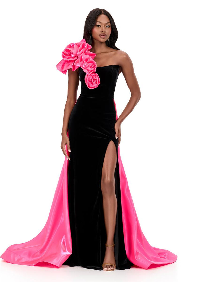 velvet oversized dress Strapless Velvet Gown with Oversized Back Bow 26227