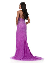 ASHLEYlauren Beaded Lace Halter Prom Dress 12177