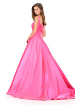 ASHLEYlauren Crystal Accent Ball Gown Dress 12178