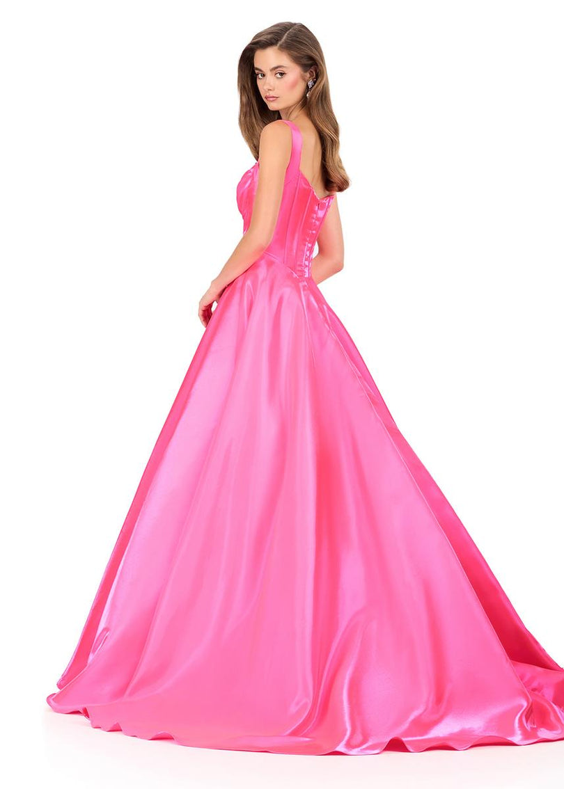 ASHLEYlauren Crystal Accent Ball Gown Dress 12178