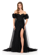 ASHLEYlauren Strapless Corset Lace Prom Dress 12183