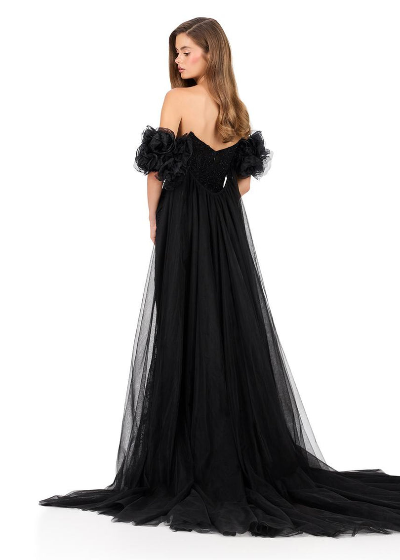 ASHLEYlauren Strapless Corset Lace Prom Dress 12183