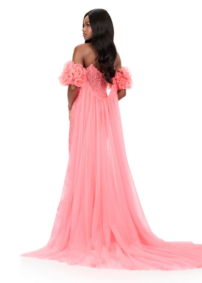 ASHLEYlauren Strapless Corset Lace Prom Dress 12183