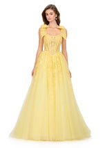 ASHLEYlauren Illusion Lace Corset Prom Dress 12184