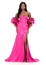 ASHLEYlauren Rosette Cape Prom Dress 12185