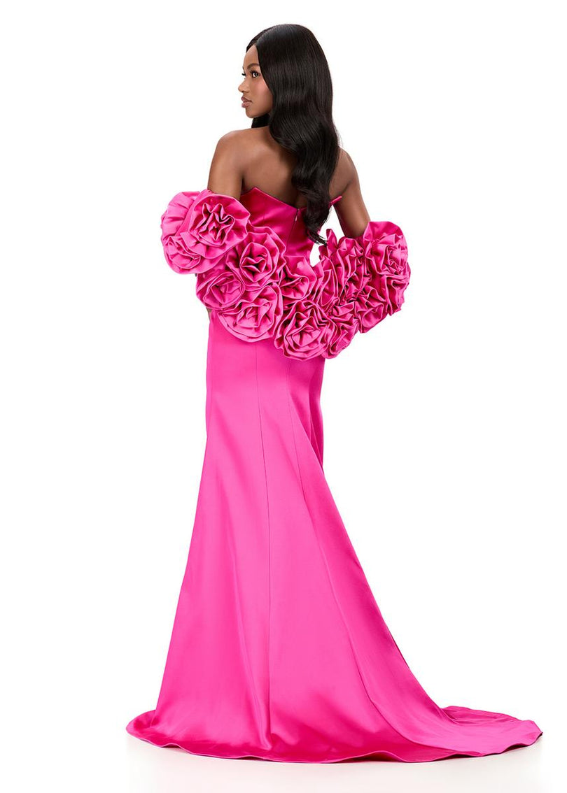 ASHLEYlauren Rosette Cape Prom Dress 12185