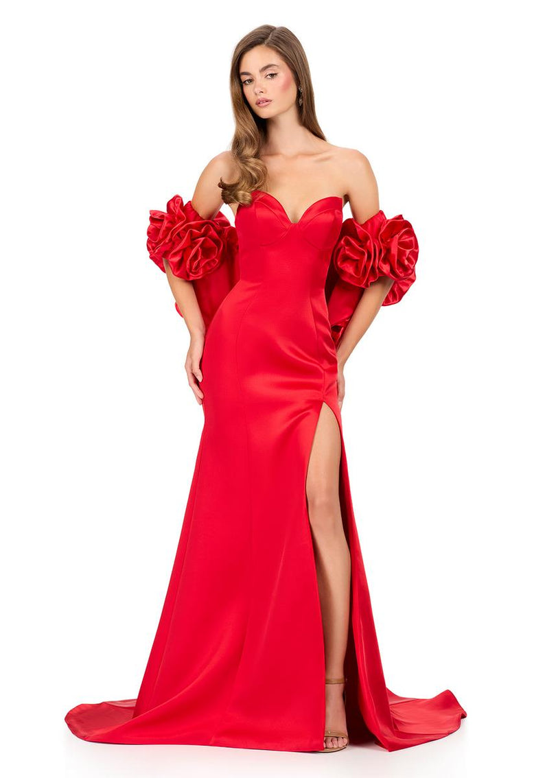 ASHLEYlauren Rosette Cape Prom Dress 12185