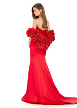 ASHLEYlauren Rosette Cape Prom Dress 12185