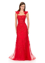 ASHLEYlauren Tight Lace Corset Prom Dress 12186