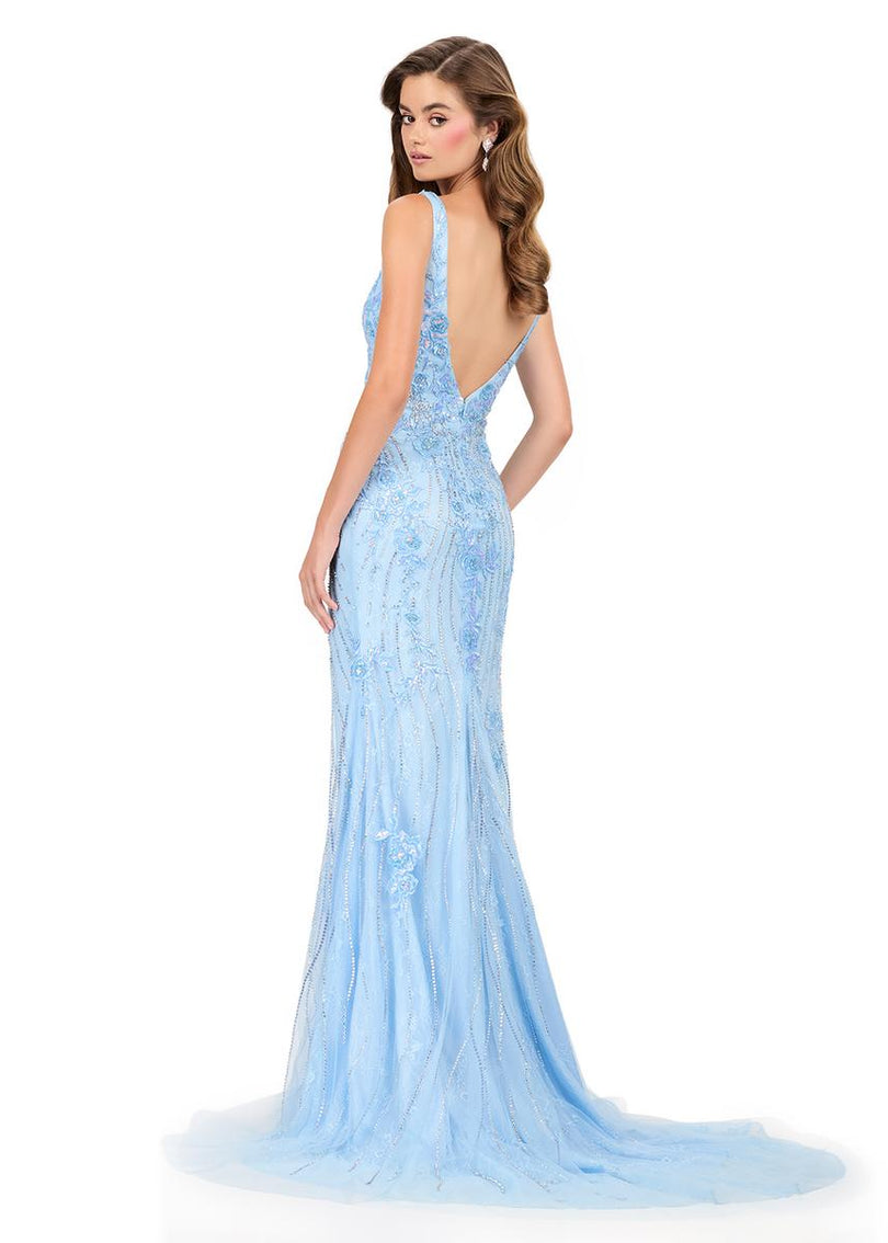 ASHLEYlauren Sleeveless Beaded Prom Dress 12188