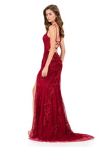 ASHLEYlauren Lace Corset Prom Dress 12189