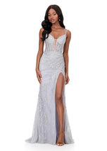ASHLEYlauren Lace Corset Prom Dress 12189