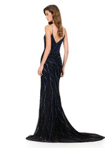 ASHLEYlauren Tight Beaded Prom Dress 12195