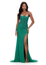 ASHLEYlauren Tight Beaded Prom Dress 12195