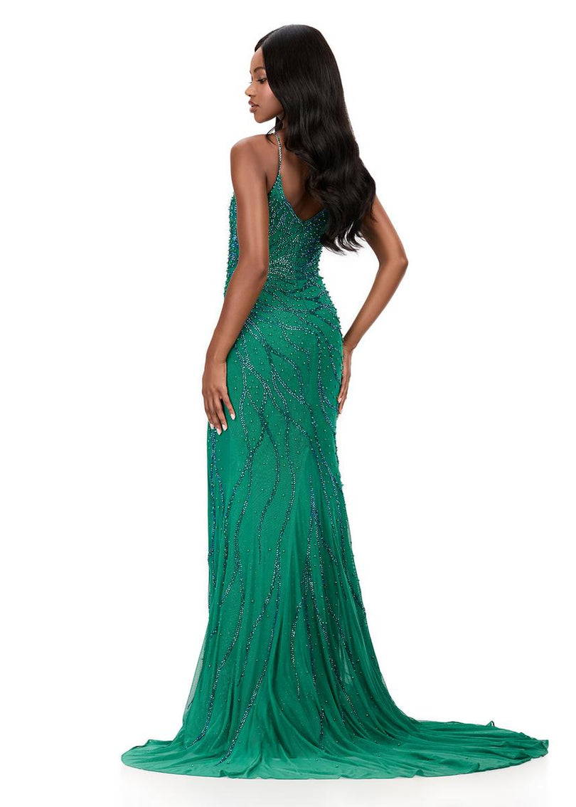ASHLEYlauren Tight Beaded Prom Dress 12195