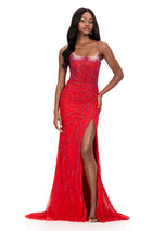 ASHLEYlauren Tight Beaded Prom Dress 12195