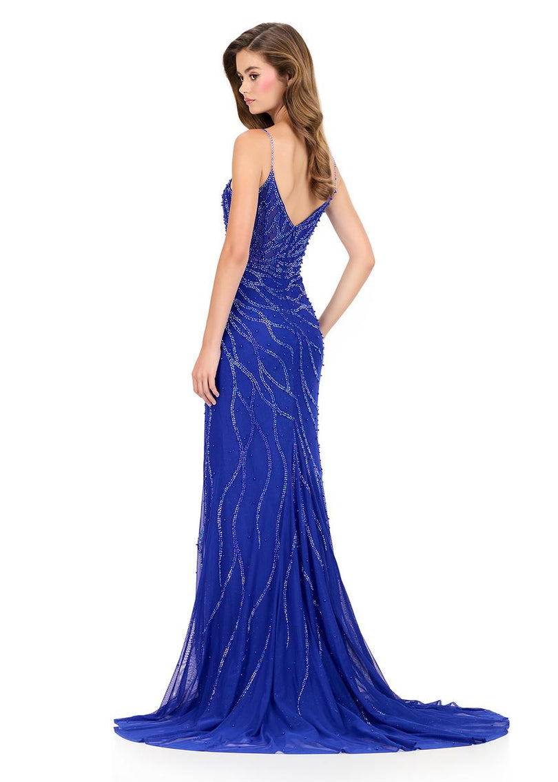 ASHLEYlauren Tight Beaded Prom Dress 12195