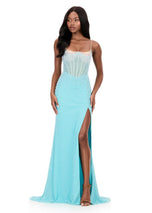 ASHLEYlauren Pearl Hot Stone Prom Dress 121296
