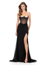 ASHLEYlauren Pearl Hot Stone Prom Dress 121296