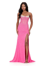 ASHLEYlauren Pearl Hot Stone Prom Dress 121296