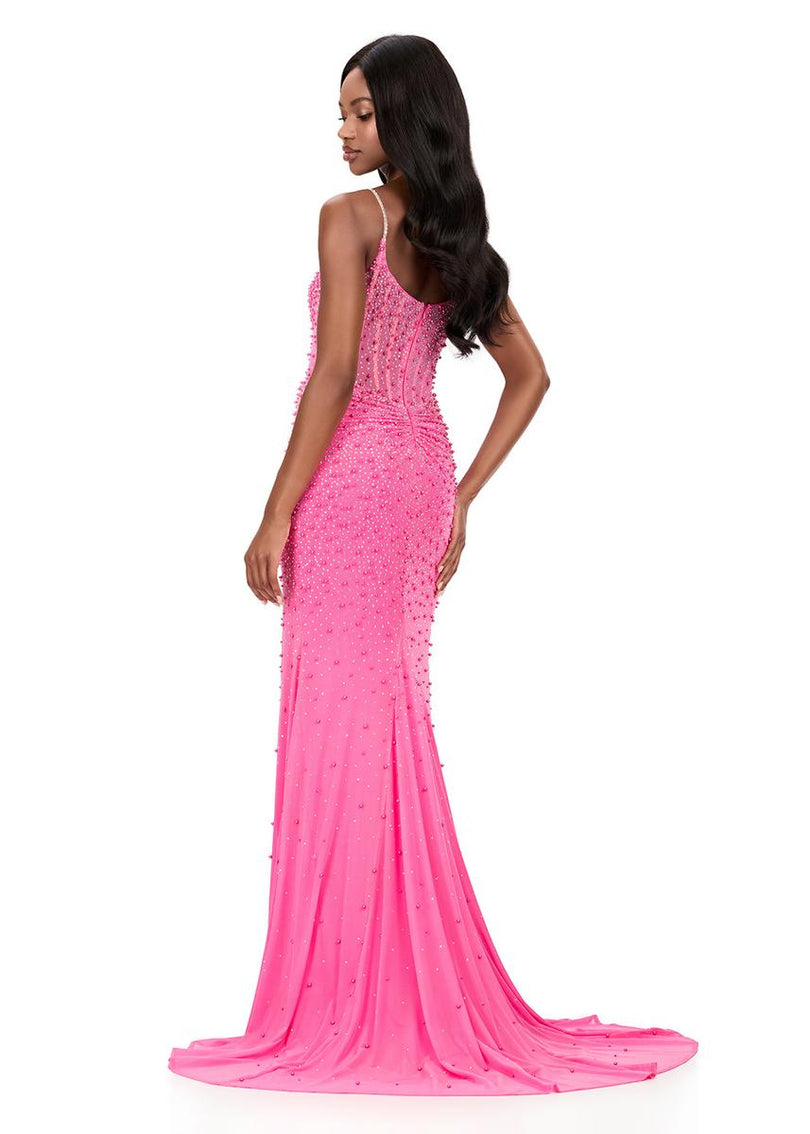 ASHLEYlauren Pearl Hot Stone Prom Dress 121296