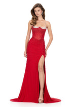 ASHLEYlauren Pearl Hot Stone Prom Dress 121296